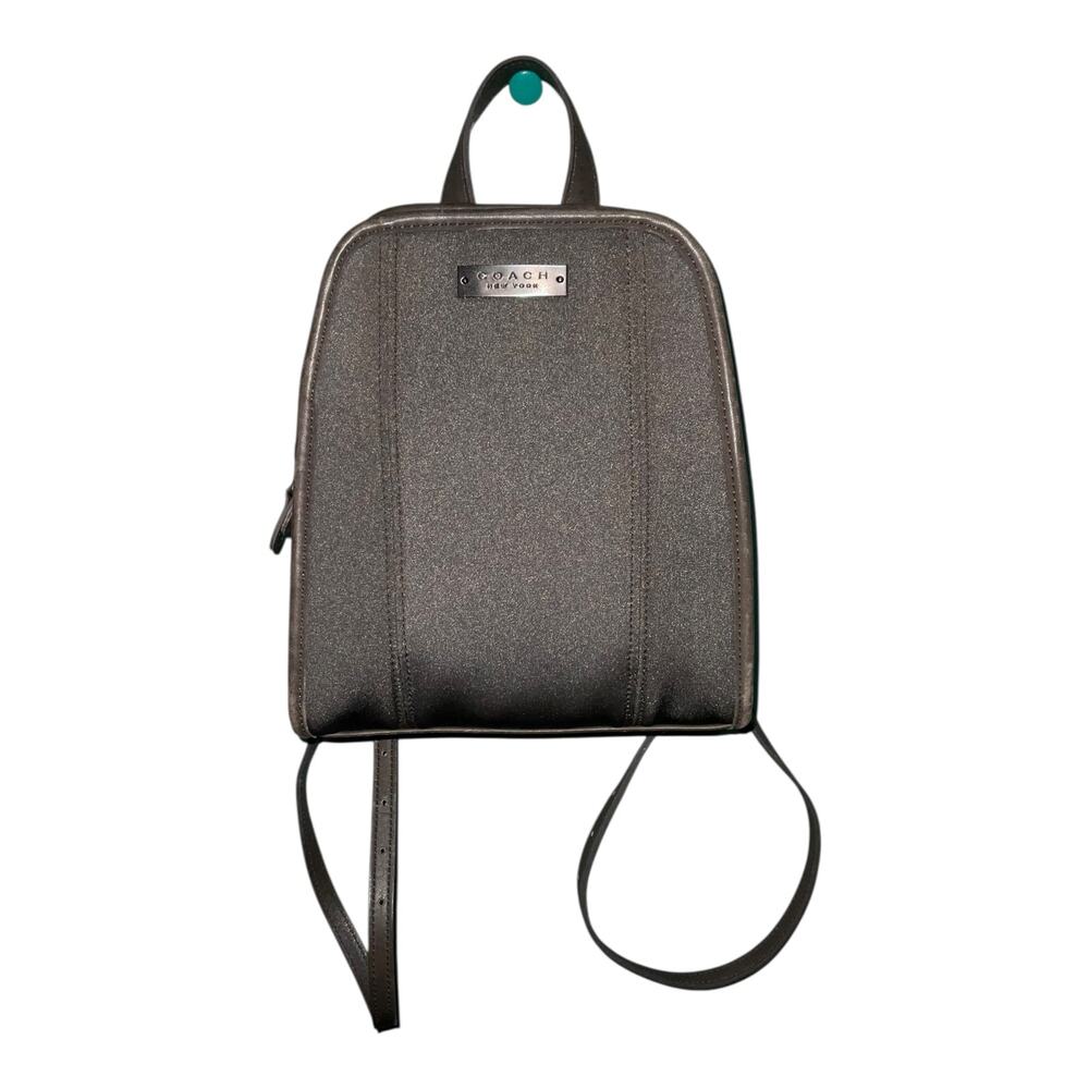 Coach Vintage Backpack Handbag Small Neoprene Leather Trim Zip Bag 6215